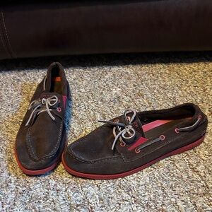 Sperry Top-sided Brown and Red Boys Boat Shoes  5.5